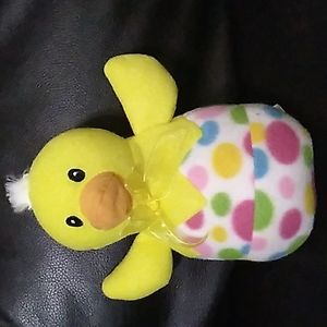 Yellow Duck Polka Dot Multicolor Plush Soft Stuffed Animal Toy